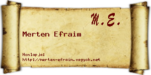 Merten Efraim névjegykártya